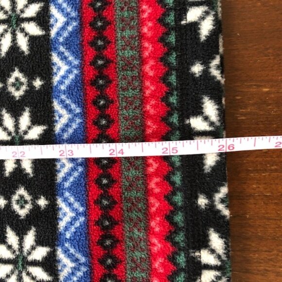 L. L. BEAN Vintage 1/4 Zip Fleece Snowflake Print Medium - Picture 14 of 16